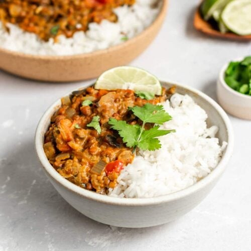 Vegan Eggplant Lentil Curry ShortGirlTallOrder