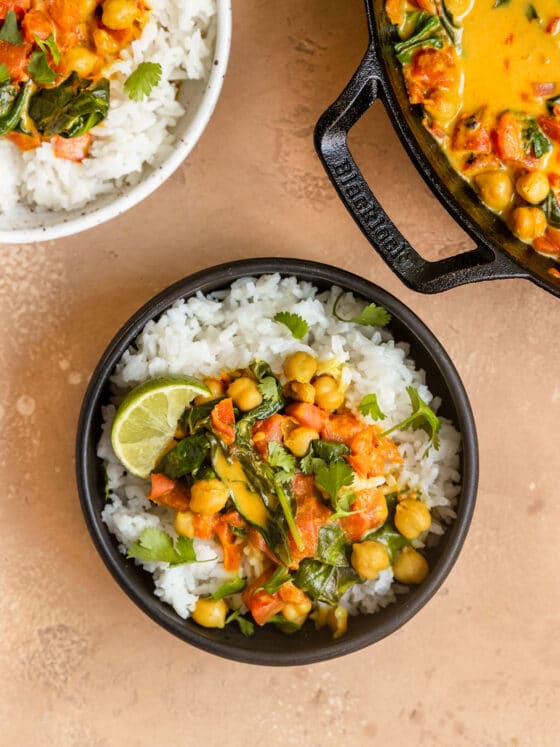 Chickpea Tomato Spinach Curry - ShortGirlTallOrder