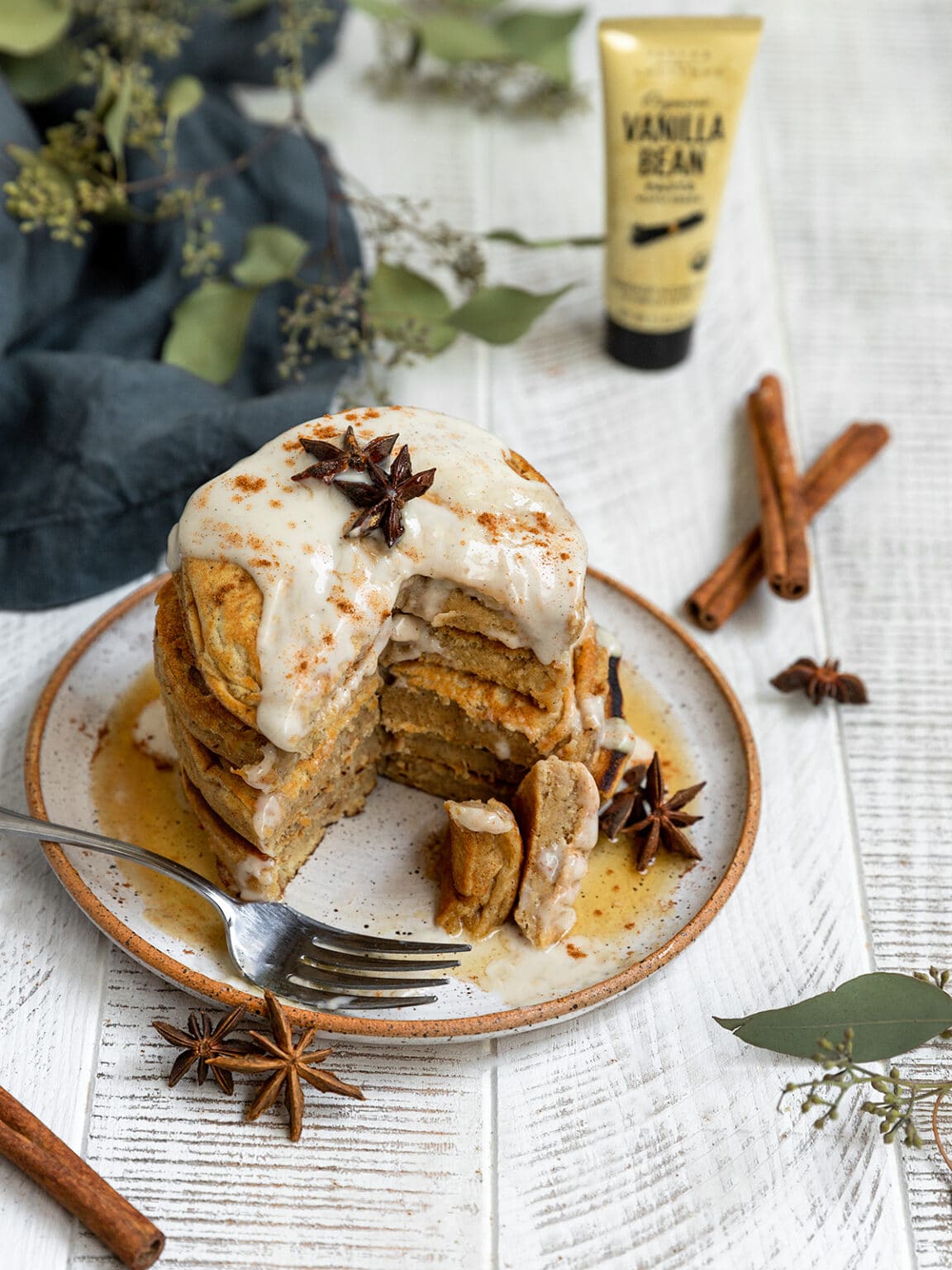 Vegan Vanilla Chai Pancakes - ShortGirlTallOrder