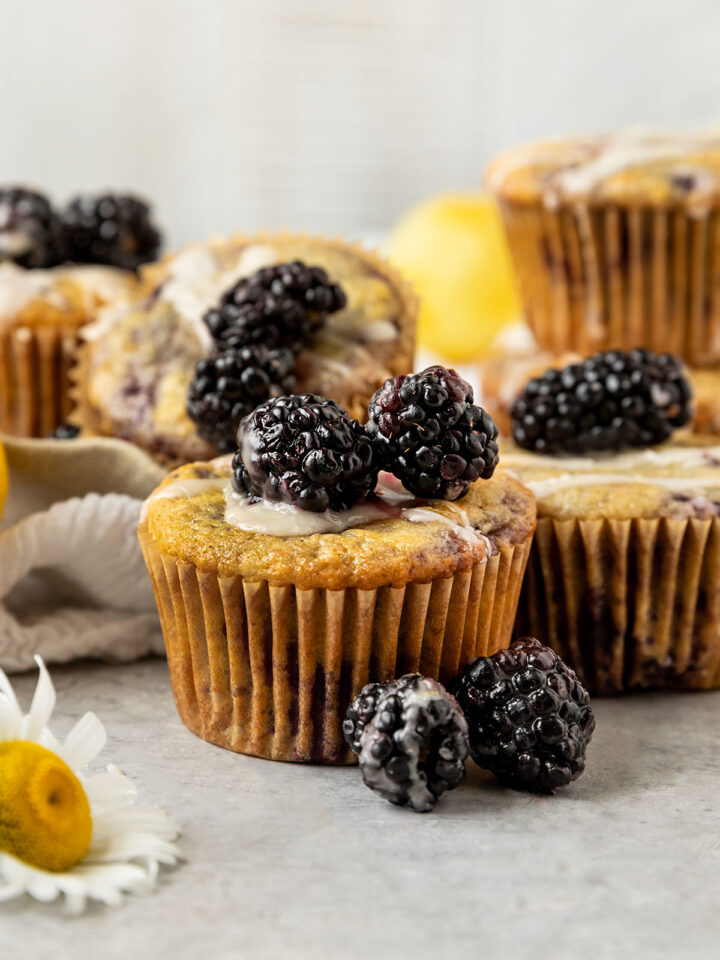 Vegan Blackberry Lemon Muffins ShortGirlTallOrder
