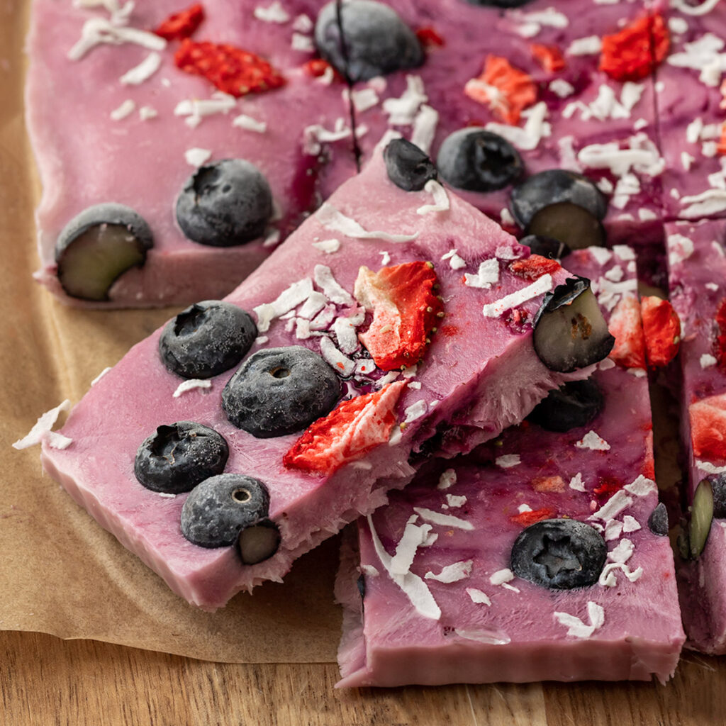 Vegan Blueberry Yogurt Bark ShortGirlTallOrder