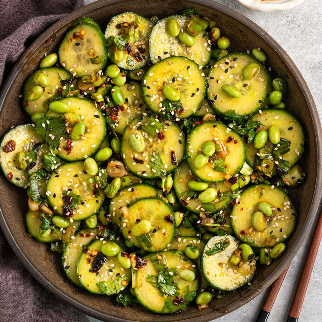 Cucumber Edamame Salad ShortGirlTallOrder