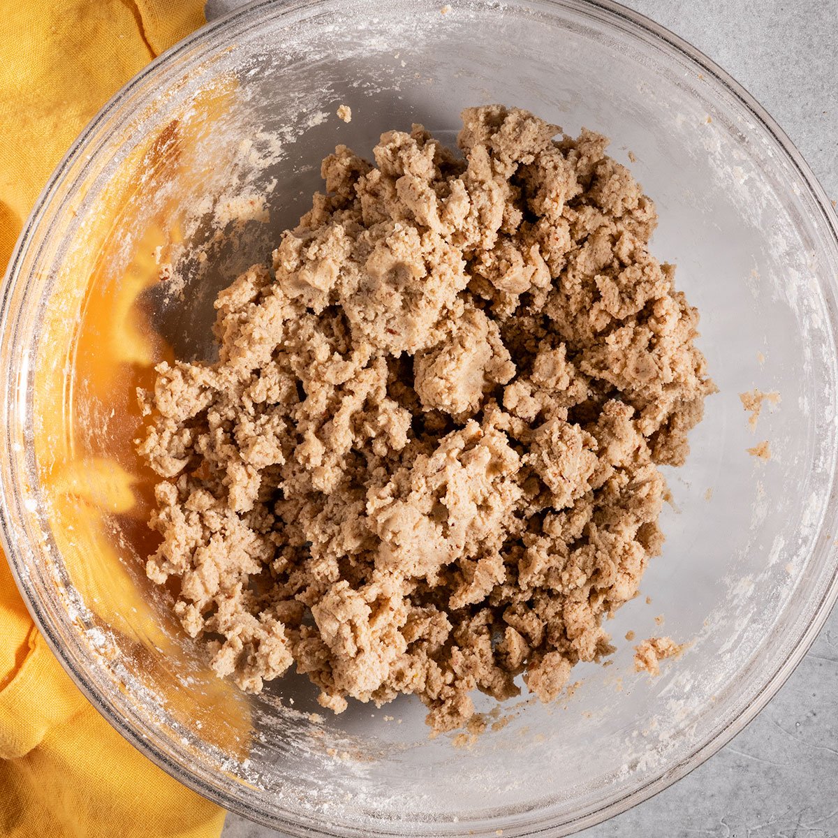 bowl of cinnamon spiced cookie dough.