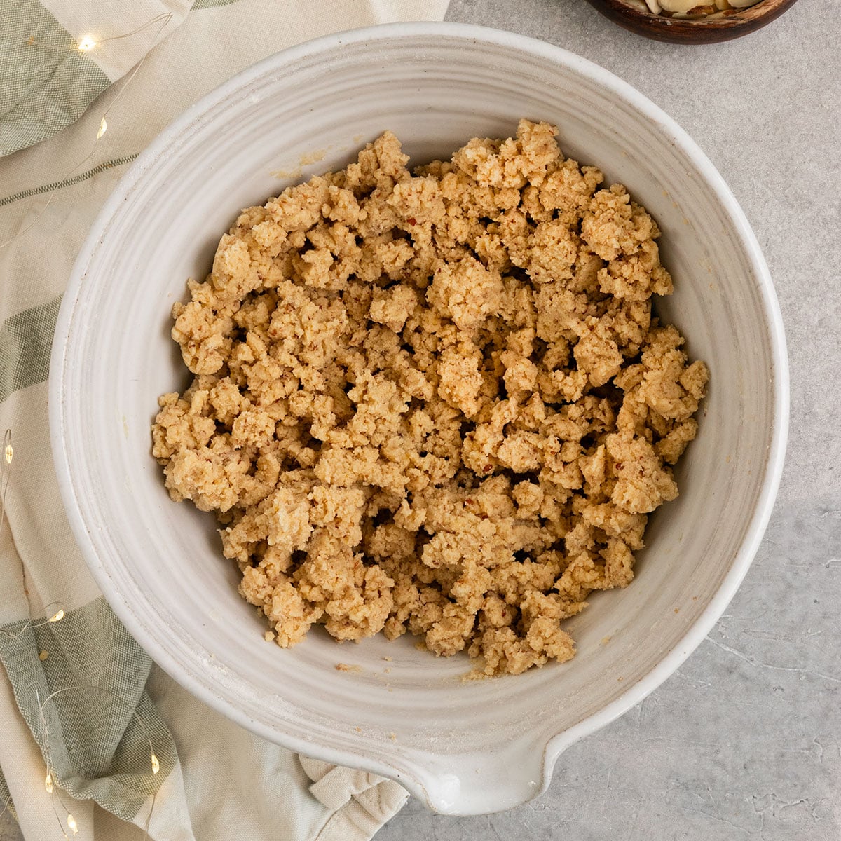 bowl of cookie dough in a large mixing bowl.