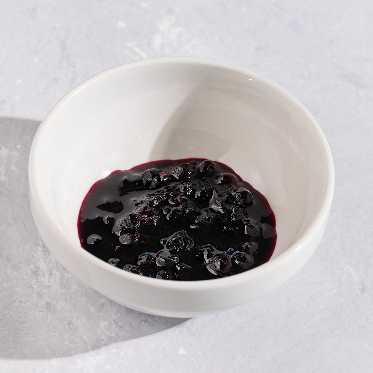 bowl of blueberry jam.