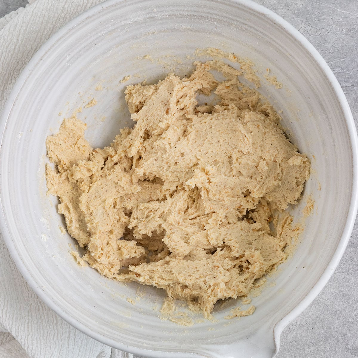 bowl of sugar cookie dough.